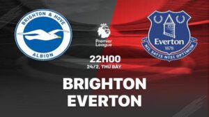 Brighton vs Everton (22h00 ngày 24/2) Ở mùa giải năm ngoái, bàn thắng quyết định của Abdoulaye Doucoure trước Bournemouth đã giữ Everton ở lại Premier League. Nhưng kết quả ấn tượng nhất mùa giải của Everton phải kể đến trận thắng 5-1 trước Brighton ngay tại sân Amex. Trong bối cảnh bị trừ 10 điểm ở mùa giải này, Everton cũng cần một kết quả tương tự tại sân Amex để hướng tới mục tiêu trụ hạng. Hãy đến FUN88 soi kèo bóng đá để biết thêm thông tin nhé .